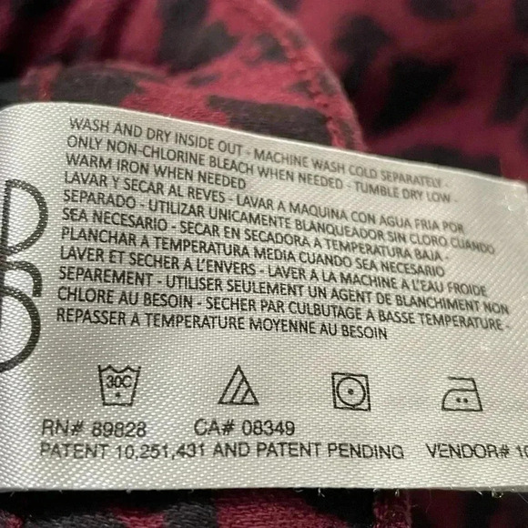 Social Standard by Sanctuary Skinny Ankle Jeans Maroon Cheetah Print Sz 8 NEW - Picture 5 of 9